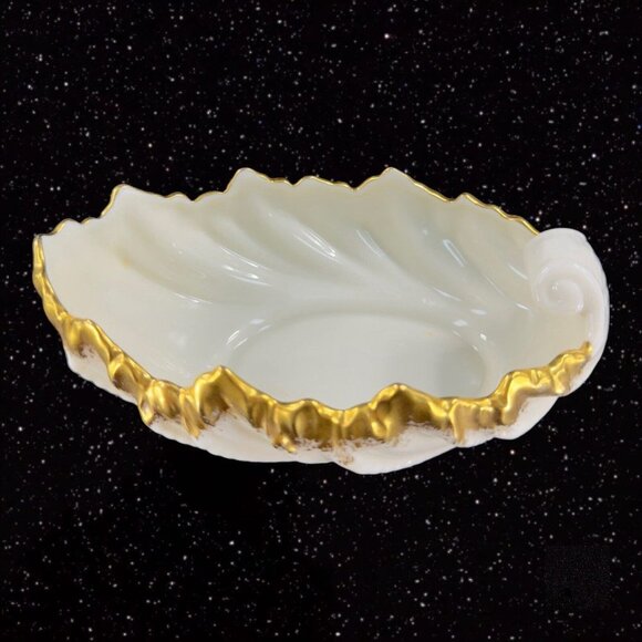 Vintage Lenox Porcelain Shell Trinket Dish Bowl Gold Edges Old Mark USA 91 86 - Picture 6 of 16
